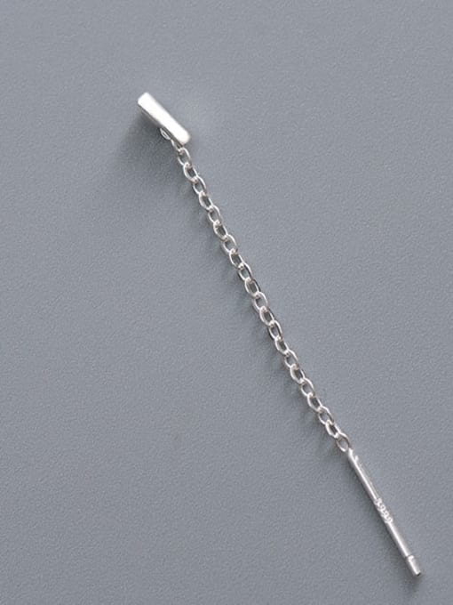 ES2180 [Single I Letter] 925 Sterling Silver Tassel Minimalist Threader Earring